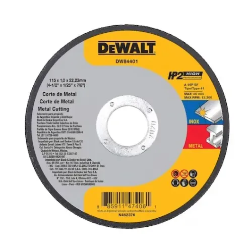 Disco de Corte HP2 - 4-1/2" X 1,0mm X 7/8"-Dewalt