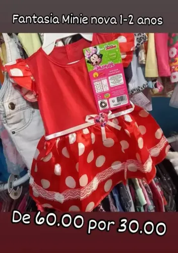 Fantasia Minnie nova 1-2 anos