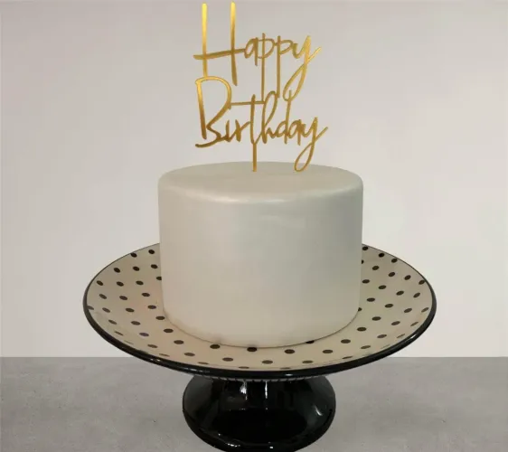 Topo de Bolo 3D Happy Birthday