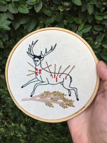 Promoção Bordado feito à mão Frida Kahlo