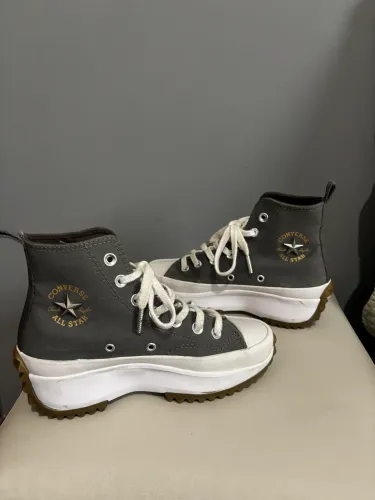 Tênis Converse Run Star Hike Hi Future Metals Cinza Ferro Ouro Velho 34