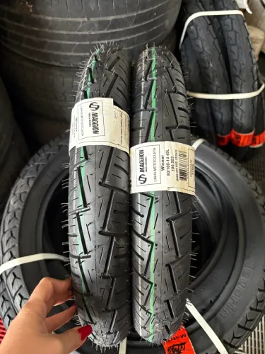 01 pneu traseiro BIZ 80/100R14 uso s/ camara 
