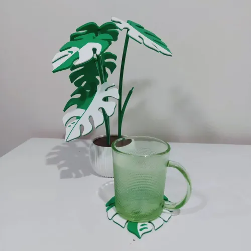 Porta-copos criativo em formato de vaso de planta