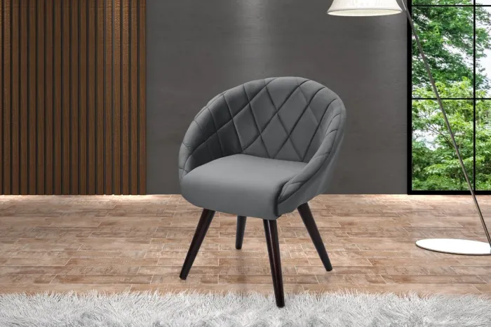 12X SEM JUROS | POLTRONA EM SUEDE COM PÉS EM MADEIRA MACIÇA