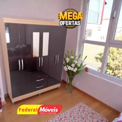 GUARDA ROUPA ALL BLACK MULTI C/ ESPELHO ENTREGA HOJE 