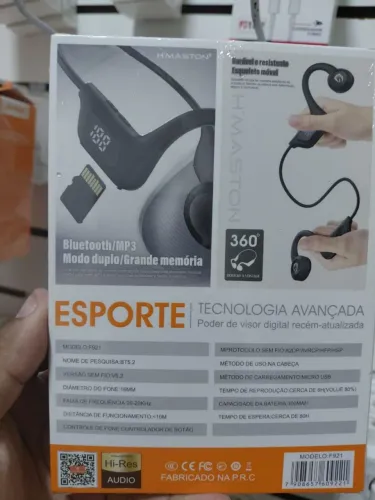 Fone de Ouvido Bluetooth Esportivo H'MASTON F921