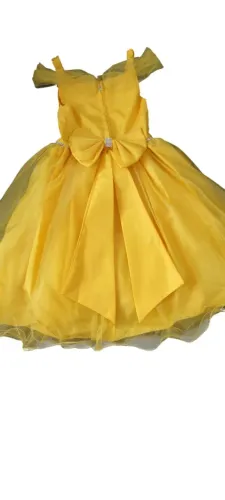 Vestido infantil Bela e fera de Princesa Amarelo para Menina
