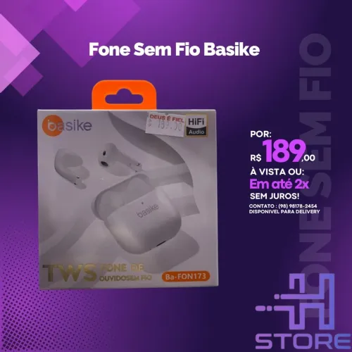 Fone de Ouvido Bluetooth Basike TWS - Ba-FON173