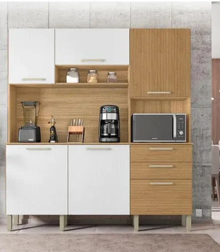 Armário de Cozinha Ferrara 6 Portas e 2 Gavetas Super Lindo Novo