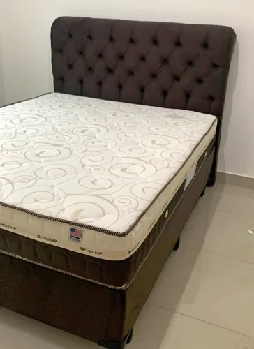 Cama Box Casal Ortosleep com Cabeceira Estofada