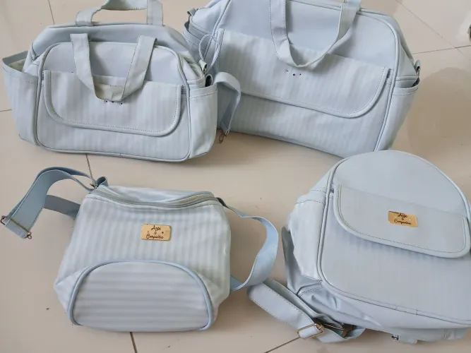 Kit de bolsas maternidade Azul Bebê - Ari & Companhia