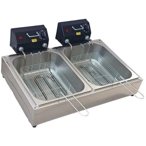 Fritadeira Elétrica 10 Litros Profissional Equipe Inox 2 Cubas 220v