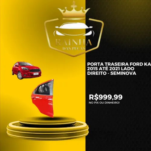Porta Traseira Ford Ka 2015 até 2021 Lado Direito - Seminova