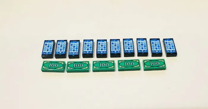 15 tiles lego originais e novos smartphones e cédulas