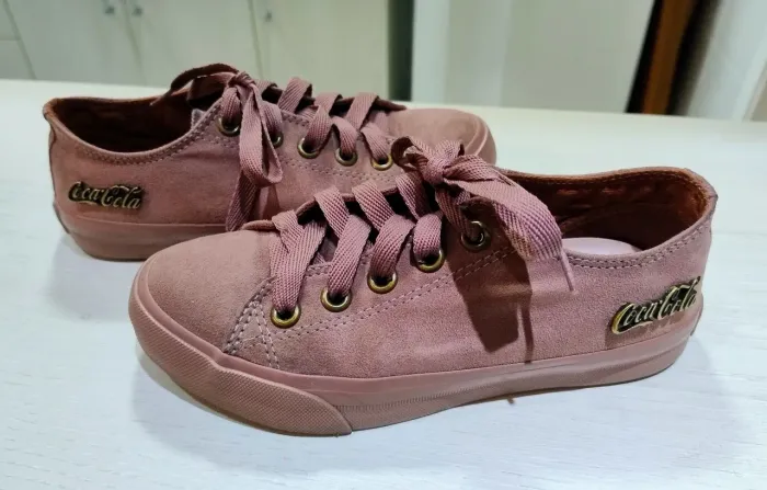 Tênis Coca Cola Original Suede Rosa Feminino, Tamanho 34