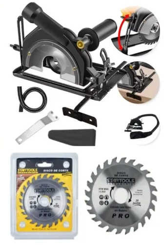 KIT ADAPTADOR SERRA CIRCULAR +DISCO DE MADEIRA 24 PARA LIXADEIRA E ESMERILHADEIRA ANGULAR 