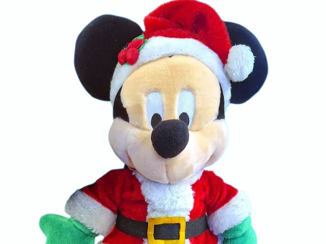 Mickey Natal Papai Noel Pelúcia Disney Parks Disneyland RARO