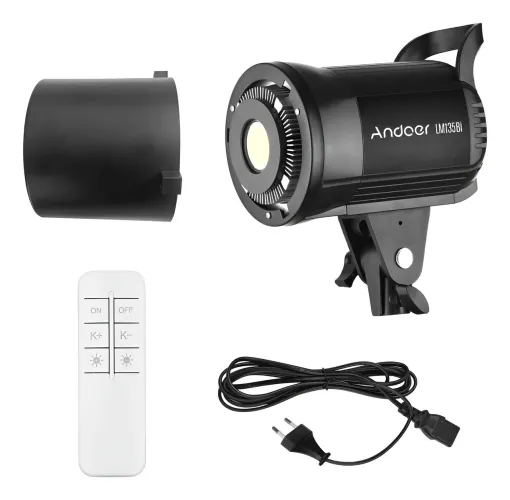 Andoer Lm135bi 3000k-5600k Bowens Led Luz De Vídeo Portátil<br>