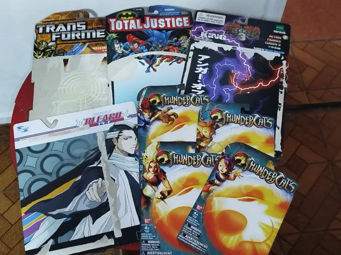 Lote Cartelas Thundercats Transformers Bleach Liga Tekken 
