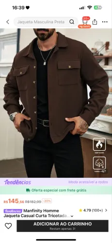 Casaco masculino tamanho M