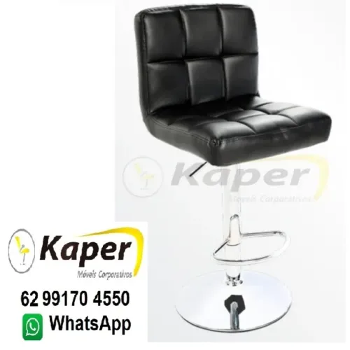 Banqueta poltrona cromada giratória ( produto novo )