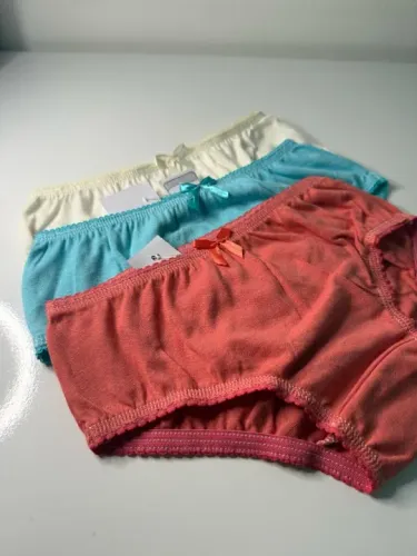 kit com 3 calcinhas lisa infantil cores a sua escolha