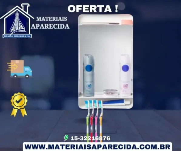 Armario Espelho Banheiro Basico Branco Primafer