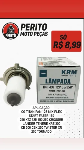 Lâmpada farol de moto