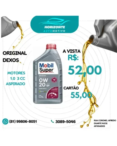 Óleo Motor 0w20 Mobil Dexos 1L