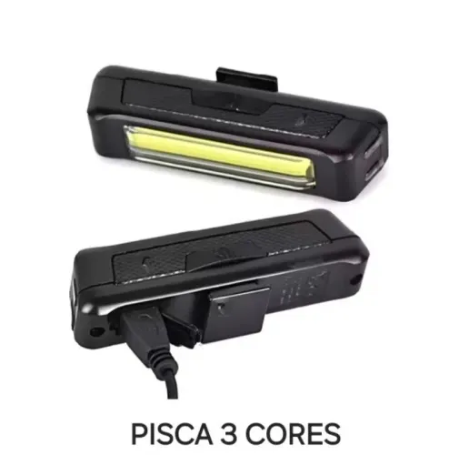 Lanterna traseira de bike (pisca em 3 cores)