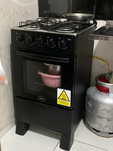 Fogão Ares Plus Realce 4 Bocas Inox Preto - Apenas 8 Meses de Uso