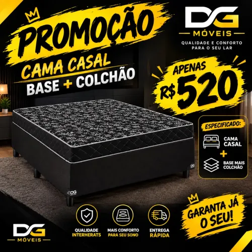 ? CAMA CASAL + COLCHÃO DE ESPUMA D20 ? Tamanho: 138×188 cm