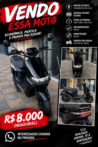 Moto elétrica modelo X9 1000w menos de 3 meses de uso moto muito nova!