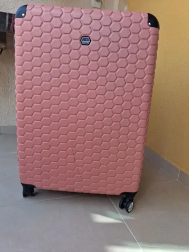 Mala extra grande Ezzyrol rosê - cadeado acoplado - rodinhas removíveis 360°