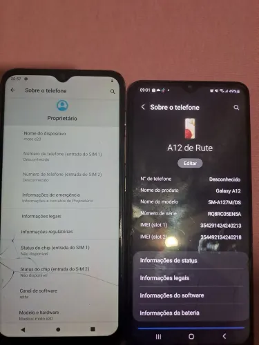 Celular A12 64 GB e E20 32GB cada 150$