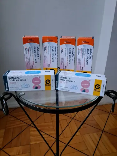 Kit 06 Pomadas Nistatina + Óxido de Zinco 200mg 100.000 UI - R$49,90 Estoque 02