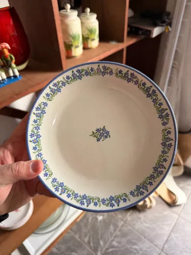 conjunto 6 pratos de sobremesa vintage azuis 