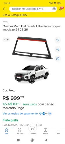 Quebra mato Fiat Strada Volcano 