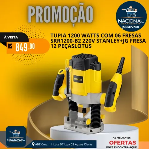 Tupia de Coluna Stanley 1200W 220V SRR1200-B2  Profissional e Potente