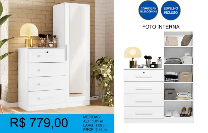 Cômoda + espelho - imperdível!!