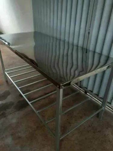 Mesa tampo de inox 1.90 X 65