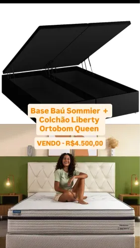 Vendo Cama Box + Colchão Ortobom Queen