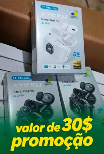 Fone Bluetooth Sem Fio IT-Blue LE-2450 Hi-Res Touch TWS Original Novo R$ 30