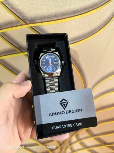 Relógio premium aimimo design cristal safira novo