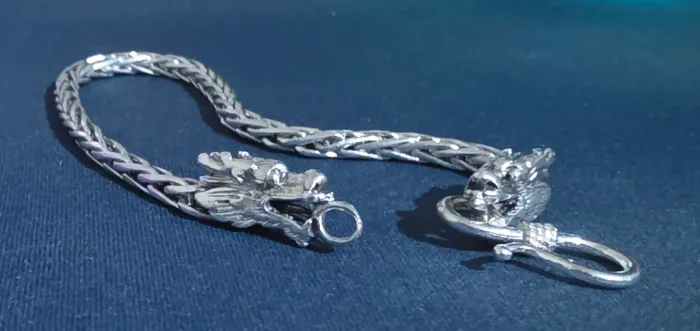 Pulseira dragao prata bali 925