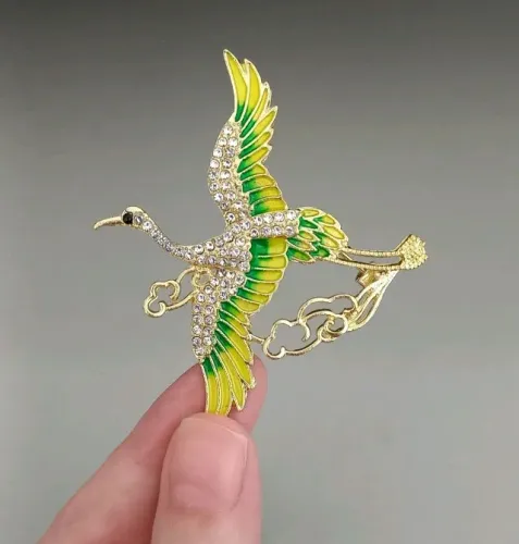 Broche de Pássaro Cegonha (novo)