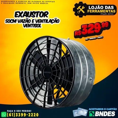 Exaustor 50cm Vazão e Ventilação Ventisol