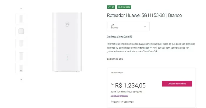 Roteador Huawei 5G H153-381 Branco