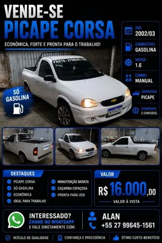 Chevrolet Corsa Pick-up Std/ Rodeio 1.6 MPFI 2002