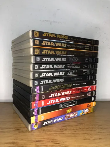 Coleção Completa Star Wars DVD - Saga Skywalker + Filmes e Animações Extras (13 DVDs)